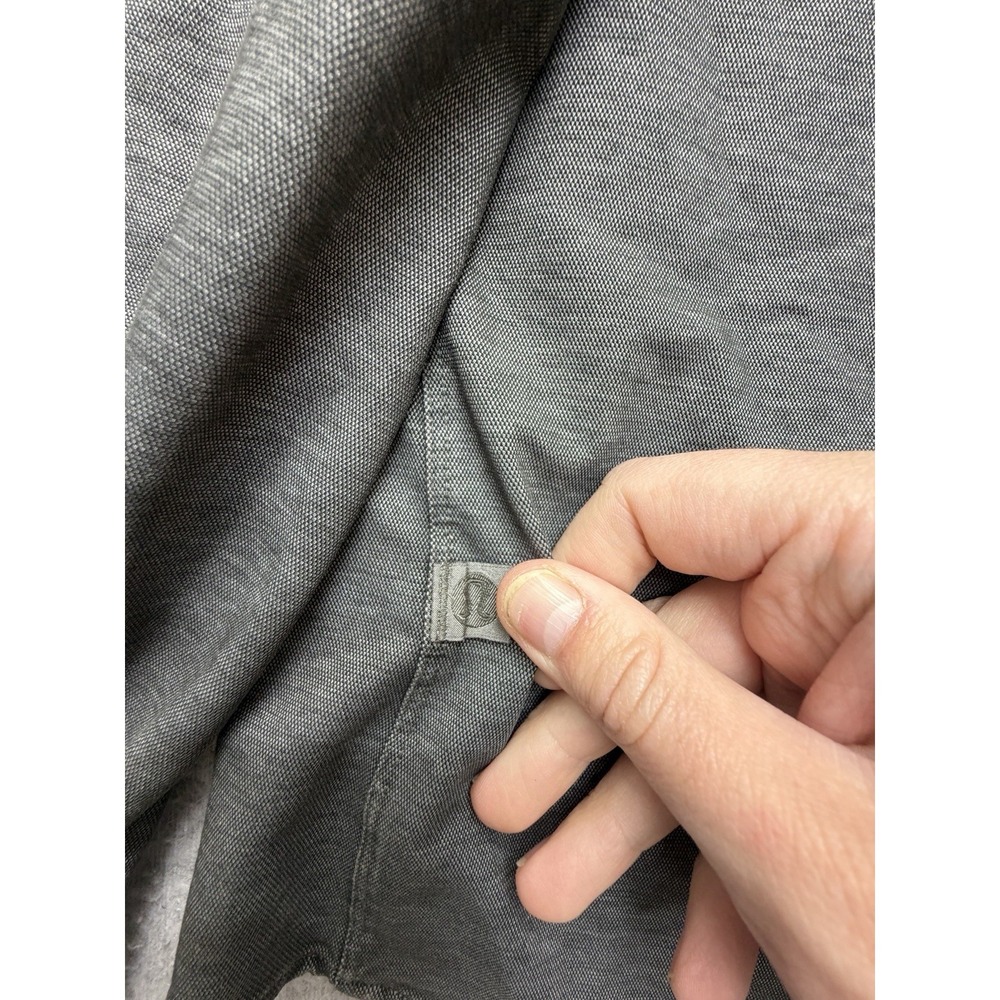 Lululemon Shirt Mens Large Gray Solid Long Sleeve Button Front Casual Stretch - Picture 6 of 7